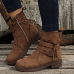 Suede Side Zip Round Toe Boots - All Mine Now Clothing