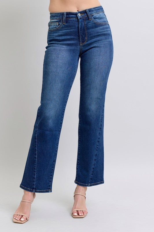 Judy Blue Full Size Side Seam Detail Straight Jeans with Pockets - All Mine Now Clothing