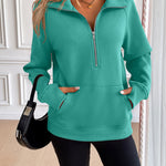 Ivy Lane Half Zip Raglan Sleeve Sweatshirt - All Mine Now Clothing