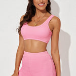 Textured Sports Bra and Shorts Set - All Mine Now Clothing