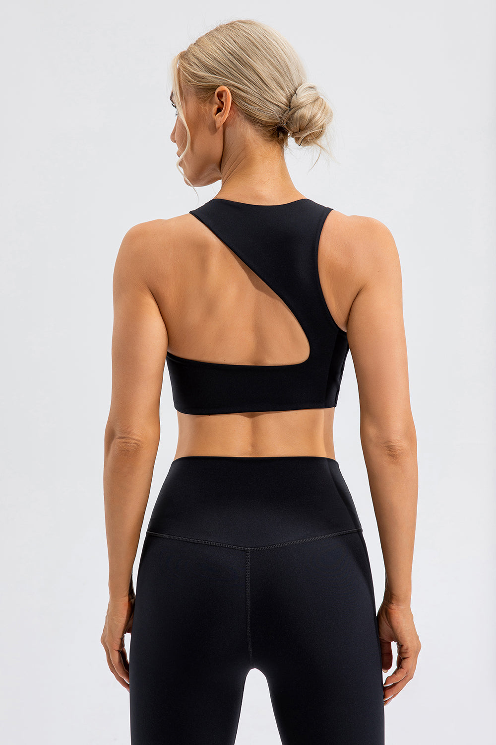 Round Neck Cutout Cropped Active Tank - All Mine Now Clothing