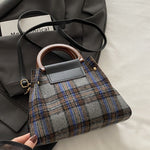 Contrast Plaid Trapezoid Shape Crossbody Bag - All Mine Now Clothing