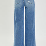 RISEN Full Size High Rise Frayed Hem Wide Leg Jeans - All Mine Now Clothing