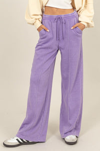 HYFVE Drawstring High Rise Wide Leg Pants Trendsi