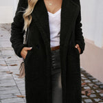 Devine Pocketed Long Sleeve Hooded Teddy Coat - All Mine Now Clothing