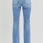 RISEN Full Size Distressed High-Rise Ankle Straight Jeans - All Mine Now Clothing