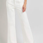 RISEN High Rise Ankle Flare Jeans with Patch Pockets Trendsi