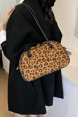 Leopard Suede Medium Shoulder Bag - All Mine Now Clothing