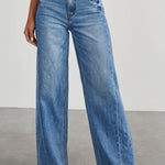 Raw Hem Wide Leg Jeans with Pockets Trendsi