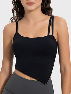 Millennia Slit Asymmetrical Neck Active Cami - All Mine Now Clothing