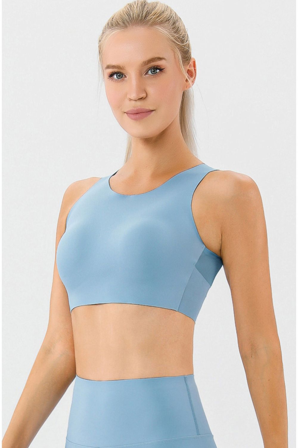 Round Neck Wide Strap Active Bra - All Mine Now Clothing