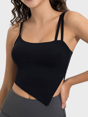 Millennia Slit Asymmetrical Neck Active Cami - All Mine Now Clothing