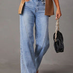 High Waist Straight Jeans with Pockets - All Mine Now Clothing