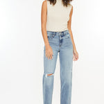 Kancan Ultra High Rise Distressed Straight Jeans - All Mine Now Clothing