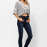 Judy Blue Full Size High Waist Handsand Skinny Jeans Trendsi