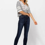 Judy Blue Full Size High Waist Handsand Skinny Jeans Trendsi