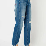 Judy Blue Full Size Queen Of Hearts Coin Pocket BF Jeans Trendsi