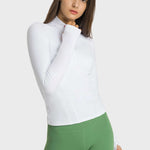 Millennia Half Zip Thumbhole Sleeve Sports Top - All Mine Now Clothing