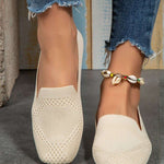 Square Toe Flat Slip-Ons