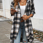 Devine Plaid Zip Up Hooded Coat - All Mine Now Clothing