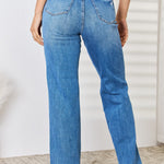 Judy Blue Full Size High Waist Distressed Straight-Leg Jeans - All Mine Now Clothing