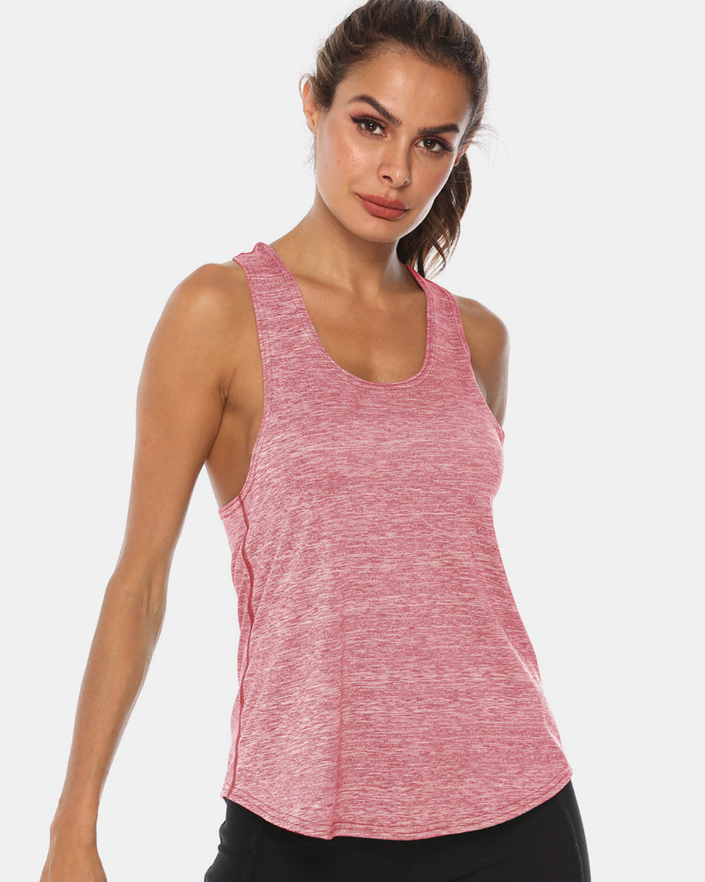 Full Size Scoop Neck Wide Strap Active Tank - All Mine Now Clothing