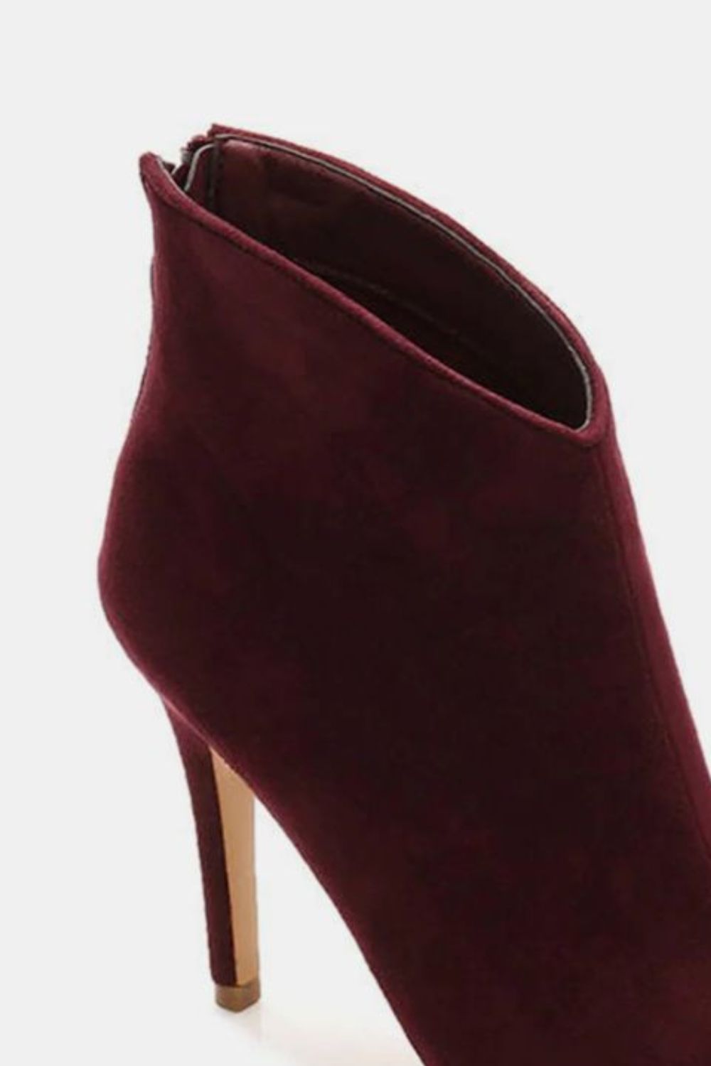 Beast Fashion Suede Stiletto Ankle Booties with Back Zippers - All Mine Now Clothing