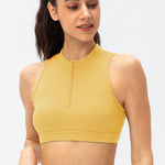 Full Size Cropped Cutout Back Zipper Front Active Tank Top - All Mine Now Clothing