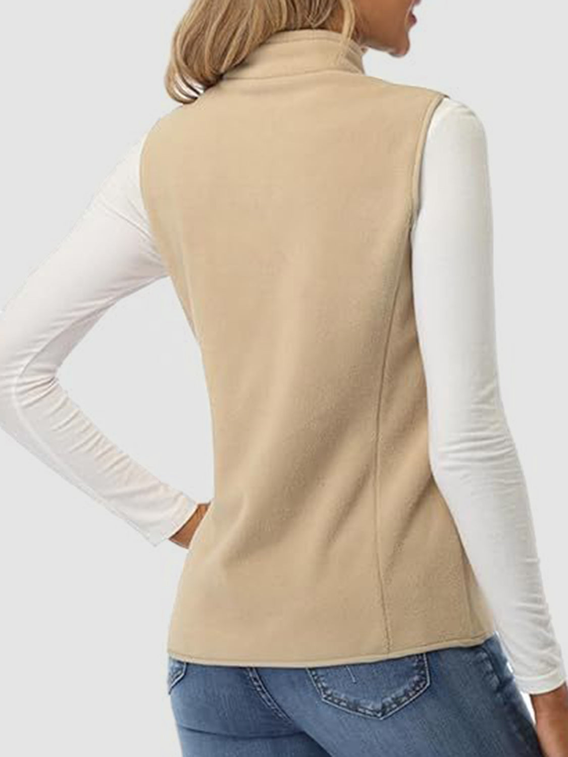 Zip Up Turtleneck Vest with Pockets - All Mine Now Clothing