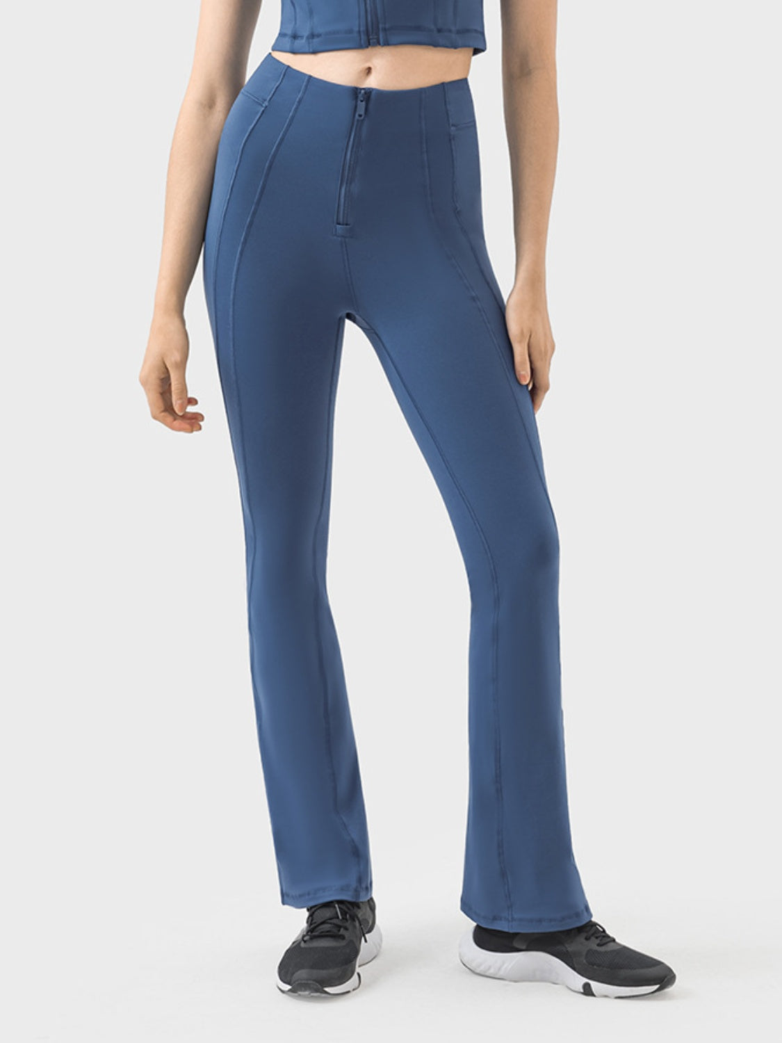 Millennia Zipper Detail High Waist Active Pants - All Mine Now Clothing