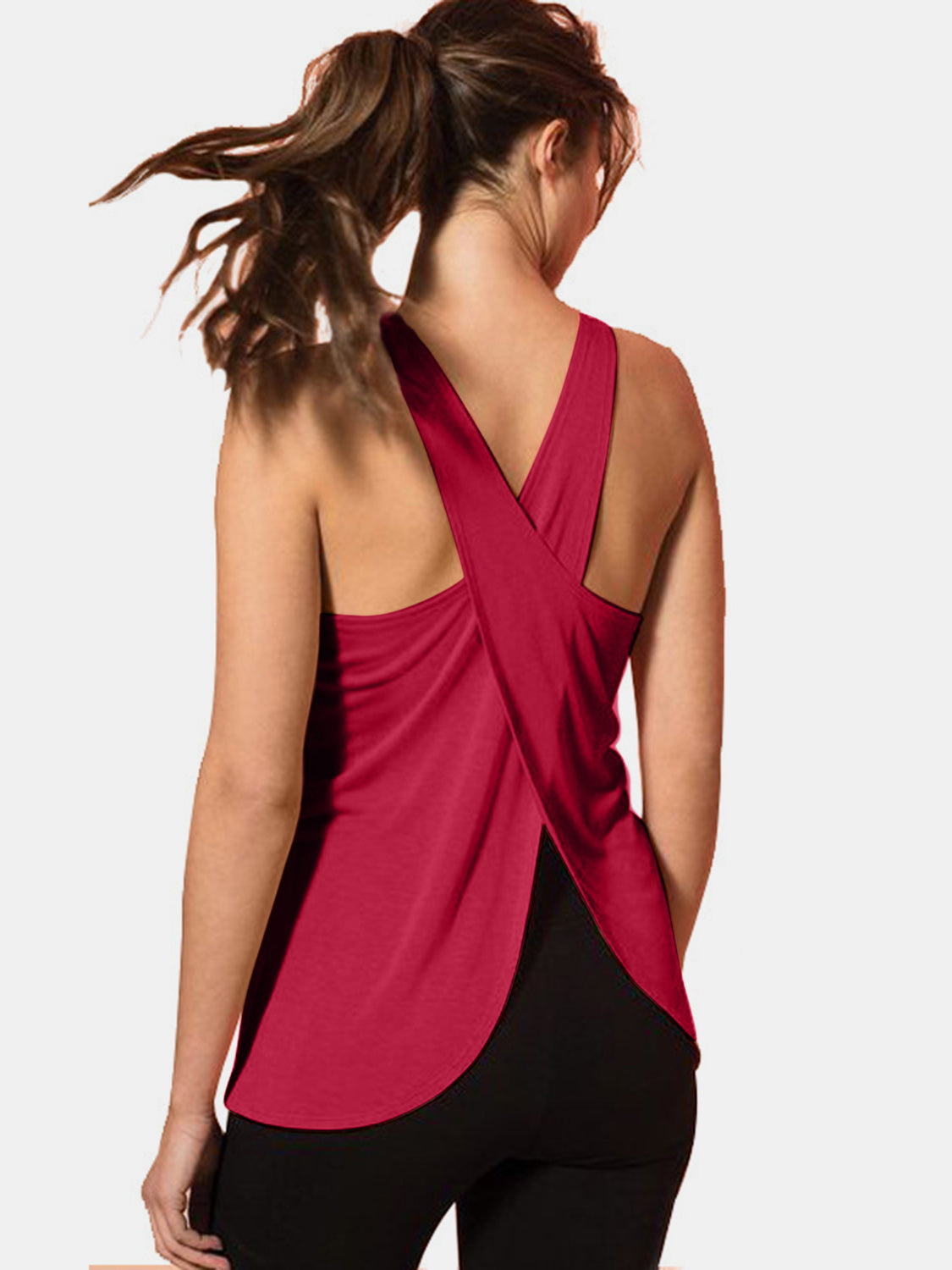 Crisscross Scoop Neck Active Tank - All Mine Now Clothing