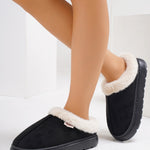 Furry Round Toe Platform Slippers - All Mine Now Clothing