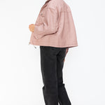 How Dare U Drawstring Hem PU Leather Zip Up Jacket - All Mine Now Clothing