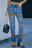 Pumpkin Distressed Straight Jeans Trendsi