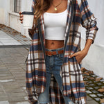 Devine Plaid Zip Up Hooded Coat - All Mine Now Clothing