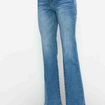 bytos Full Size Cat's Whiskers Mid Rise Bootcut Jeans Trendsi