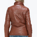 Snobbish Pocketed Zip Up Turtleneck Puffer Jacket - All Mine Now Clothing