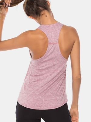 Full Size Scoop Neck Wide Strap Active Tank - All Mine Now Clothing