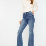 Kancan Cat's Whiskers High Waist Flare Jeans Trendsi