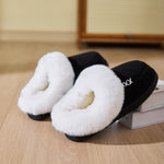 Fluff Trim Round Toe Flat Slippers - All Mine Now Clothing