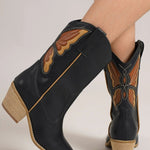 Beast Fashion Butterfly Cut Detail Point Toe Boots - All Mine Now Clothing