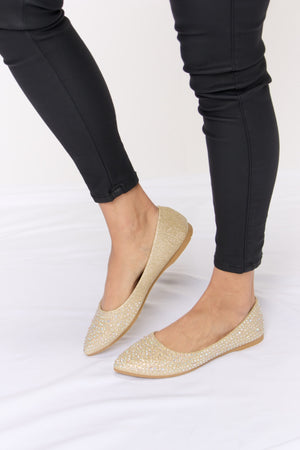 Forever Link Rhinestone Point Toe Flat Slip-Ons - All Mine Now Clothing