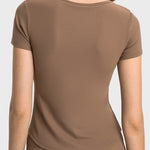 Millennia Notched Short Sleeve Active T-Shirt - All Mine Now Clothing