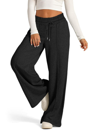 Drawstring Elastic Waist Wide Leg Pants - All Mine Now Clothing