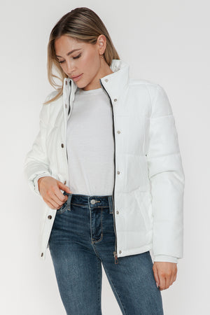 YMI Pocketed Zip Up Turtleneck Puffer Jacket - All Mine Now Clothing