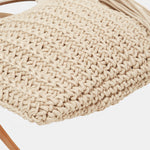 Fame Crochet Knit Convertible Tote Bag with Tassel - All Mine Now Clothing