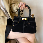 Suede Adjustable Strap Double-Use Handbag - All Mine Now Clothing