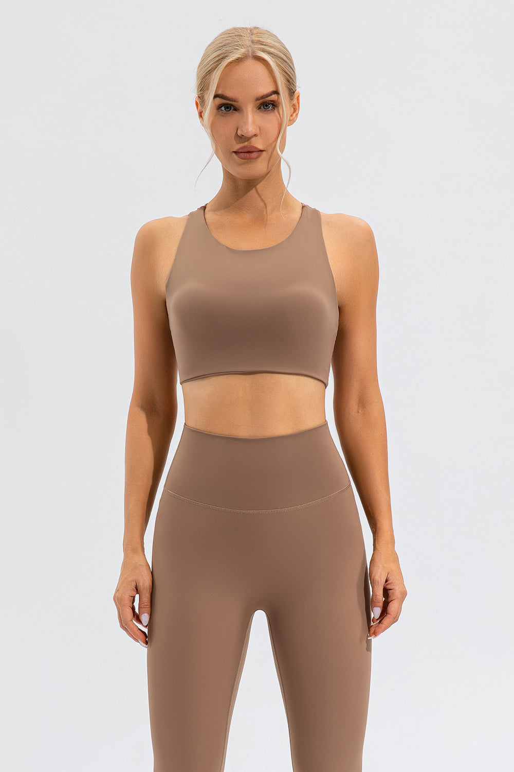 Round Neck Cutout Cropped Active Tank - All Mine Now Clothing