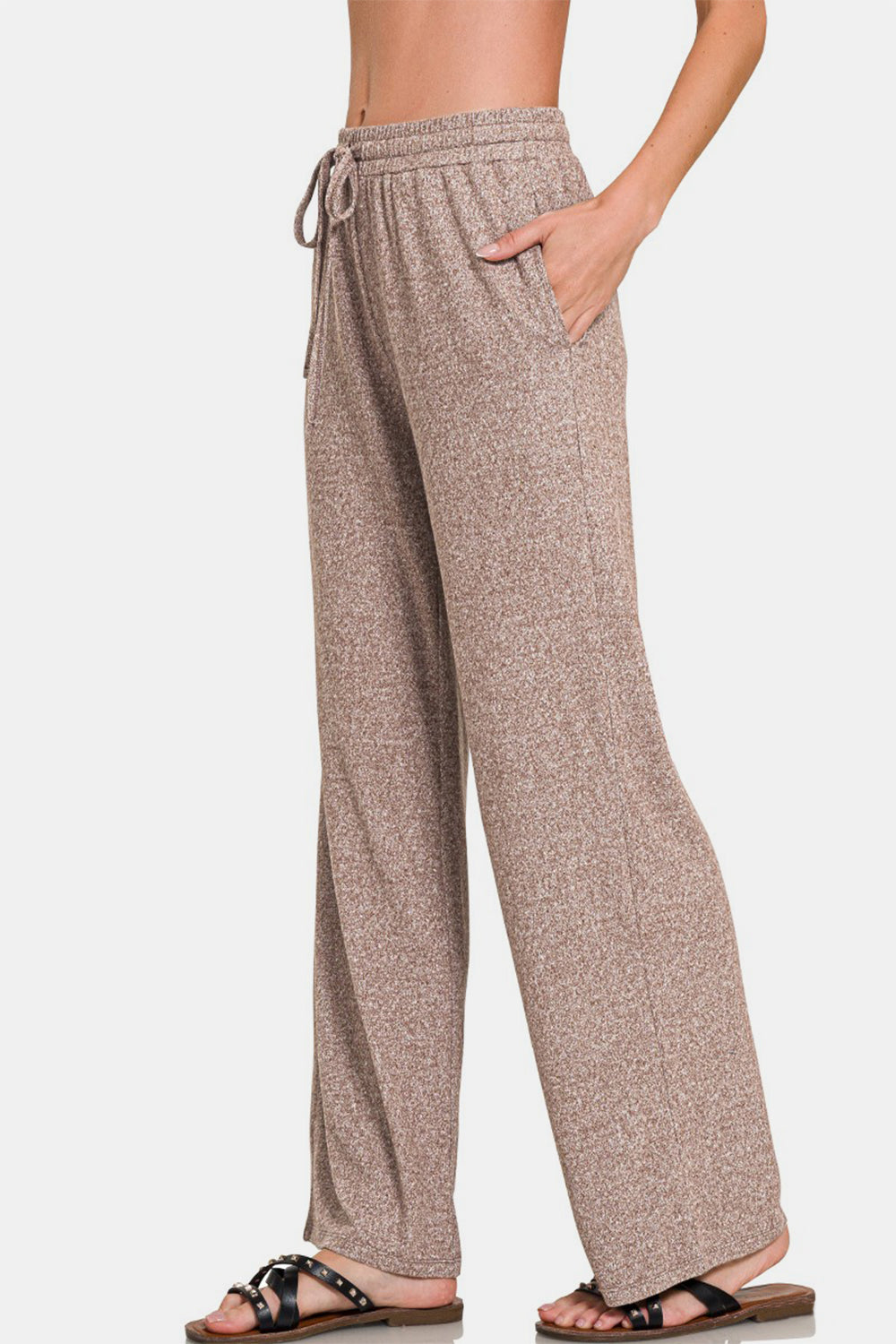 Zenana Drawstring Wide Leg Pants with Side Pockets - All Mine Now Clothing