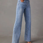 High Waist Straight Jeans with Pockets - All Mine Now Clothing